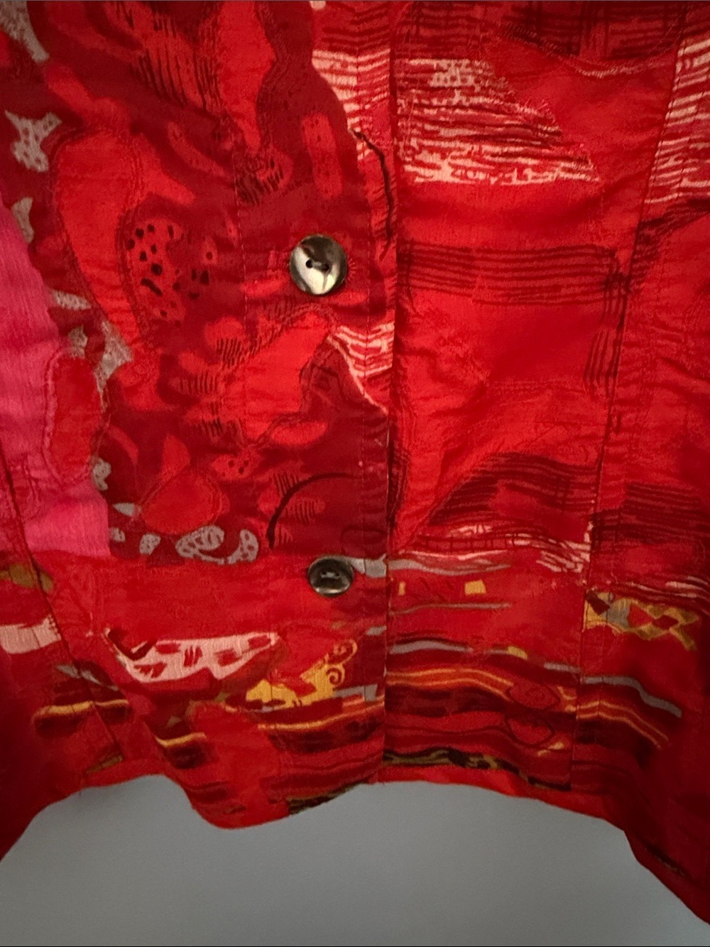 CHICO’S Vintage Raw Silk Embroidered Asian Art-to-Wear Jacket Size 3 (XL) - Picture 6 of 9
